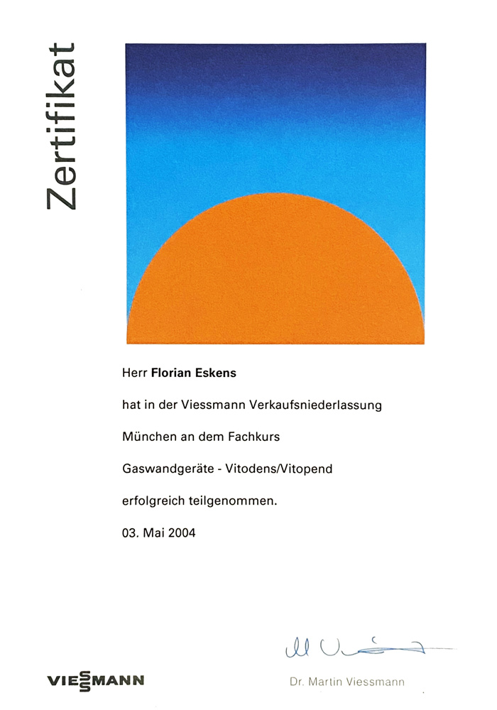 Zertifikat 3 Viessmann